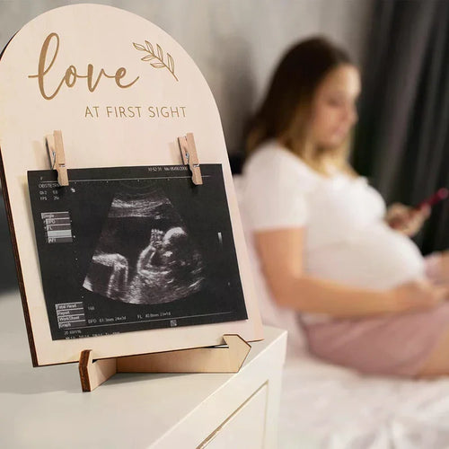 cadre photo double face moderne imprimé floral ultrason naissance empreintes pieds informations claire clips