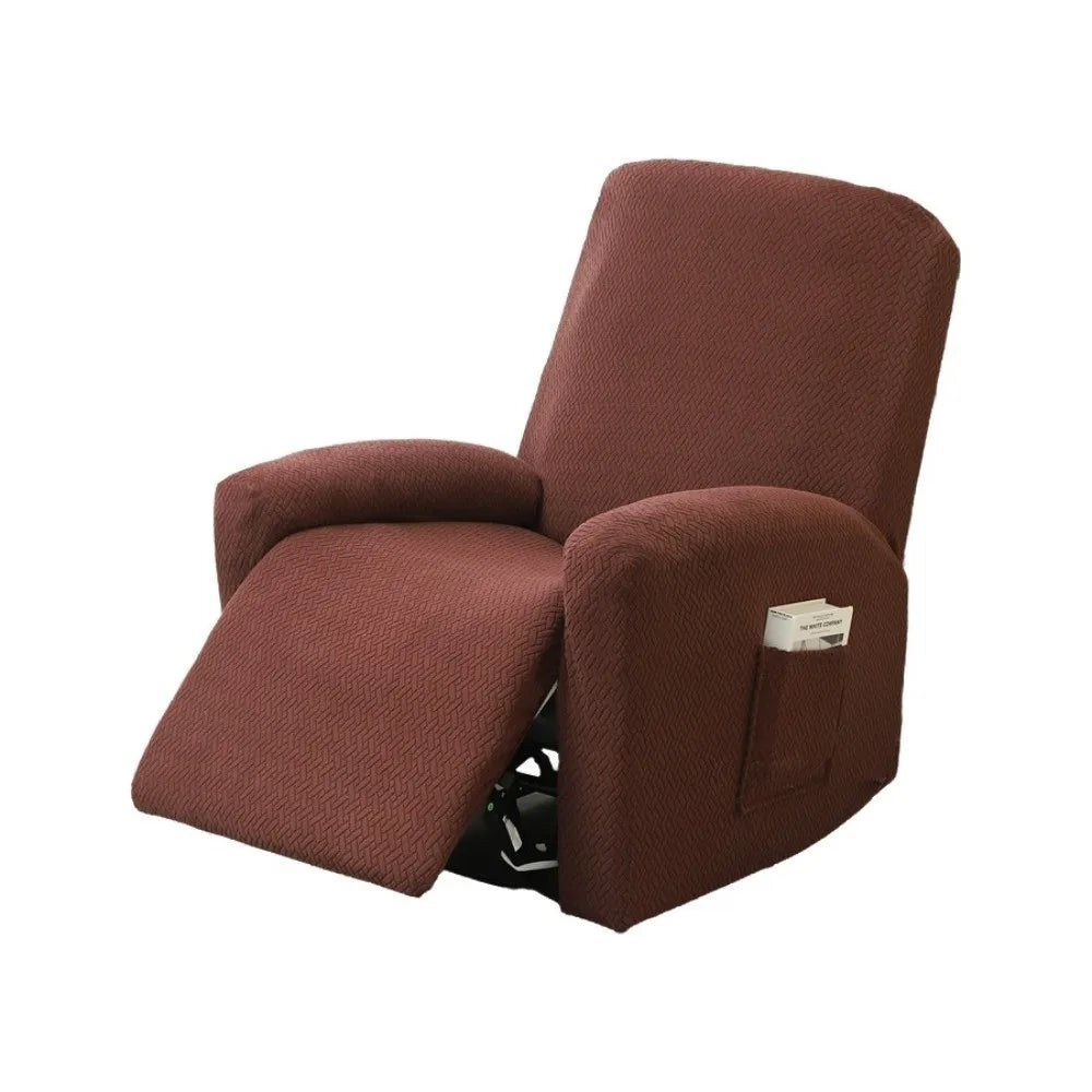 housse fauteuil relax moderne polyestère motifs géométriques beige gris vert poches antidérapante