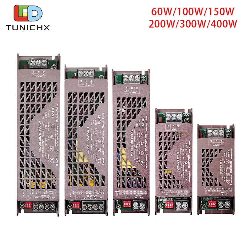 transformateur éclairage led 12v 24v 100w 150w 200w 300w 400w marron moderne