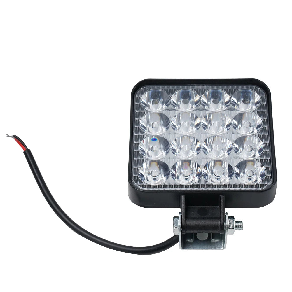 phare led noir jaune rouge bleu moderne robuste ip65 48w clips transparent inondation
