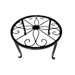 support plante métal moderne ornements floraux élégant noir blanc robusteintérieurextérieur