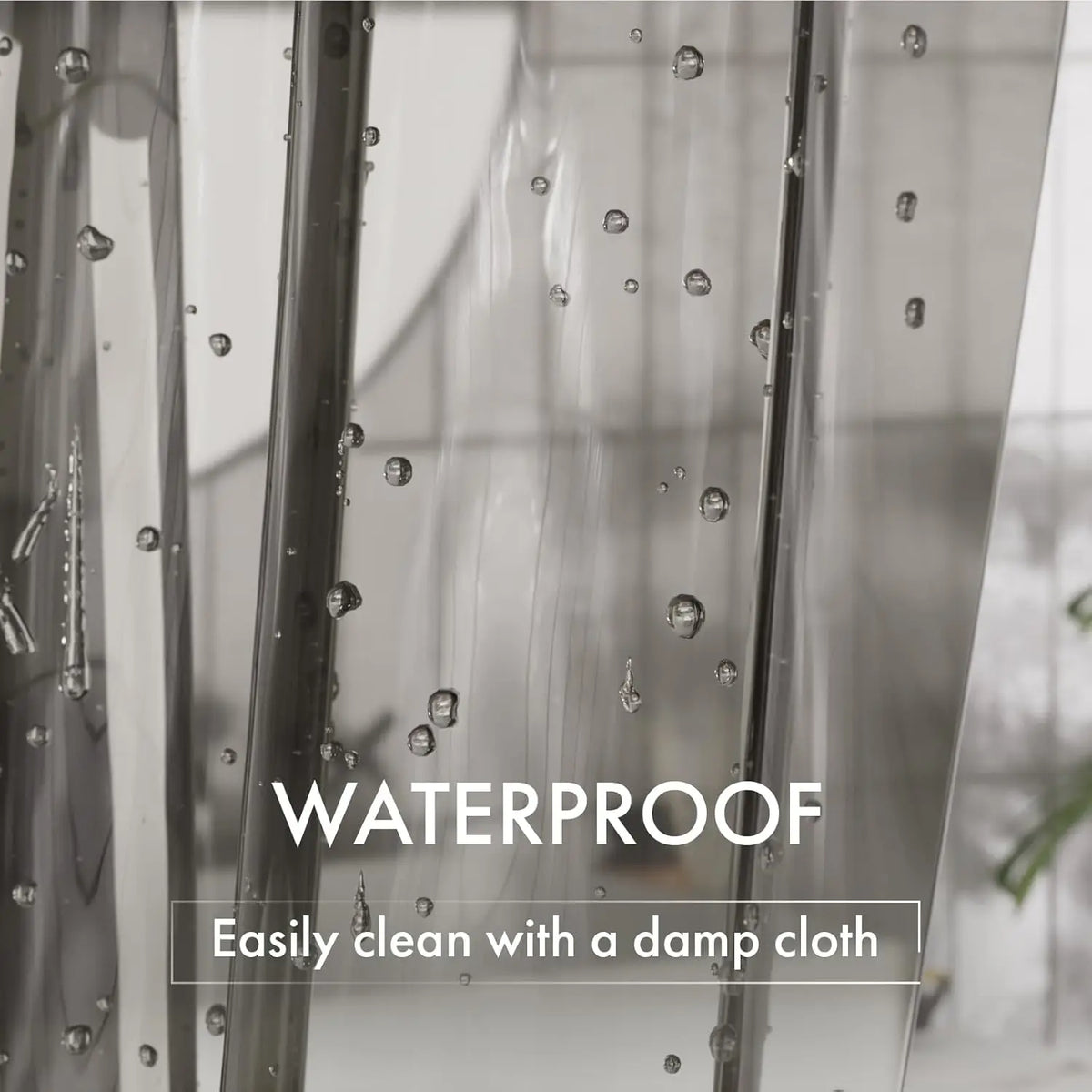 rideau douche transparent moderne rayures horizontales non toxiques respectueux l'environnement robuste 180cm