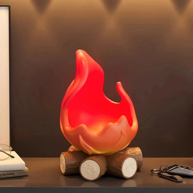 bougies décoratives créatives flammes stylisées bois modernes intérieur extérieur festive cadeau rouge orange