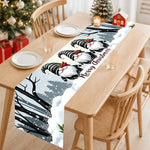 tableau noel gnomes forêt enneigée flocons neige branches polyestère festive hiver blanc rouge marron