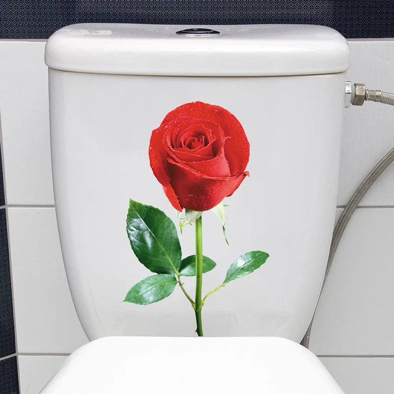 Sticker mural rose motif avion et plantes