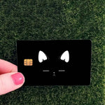 cartes credit personnalisables illustration chats noirs blancs fond nature adhésif inclusion fourrure animé collectionneau