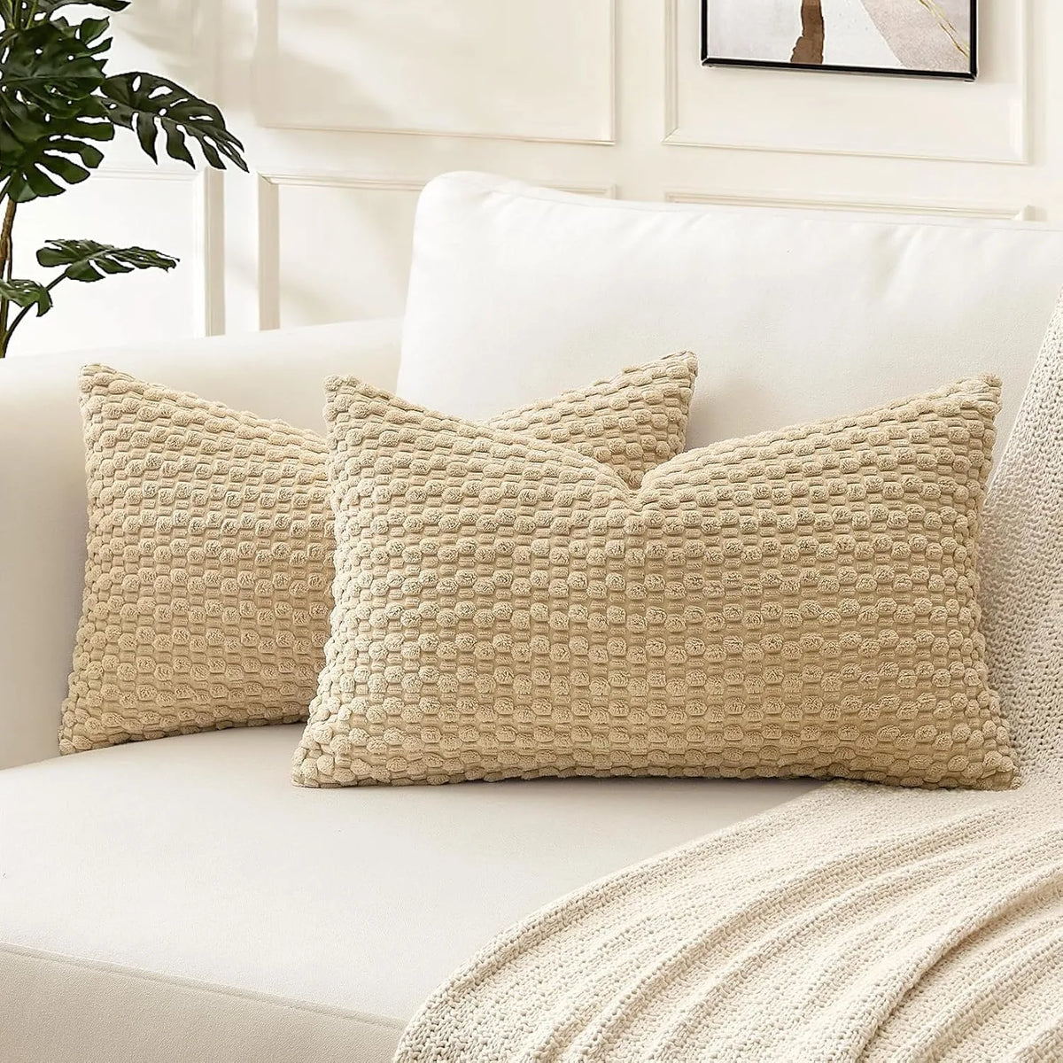 housse coussin velours côtelé orange boho chic 30x50cm 45x45cm 50x50cm decoration polyester coton texture