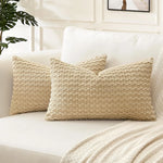 housse coussin velours côtelé orange boho chic 30x50cm 45x45cm 50x50cm decoration polyester coton texture