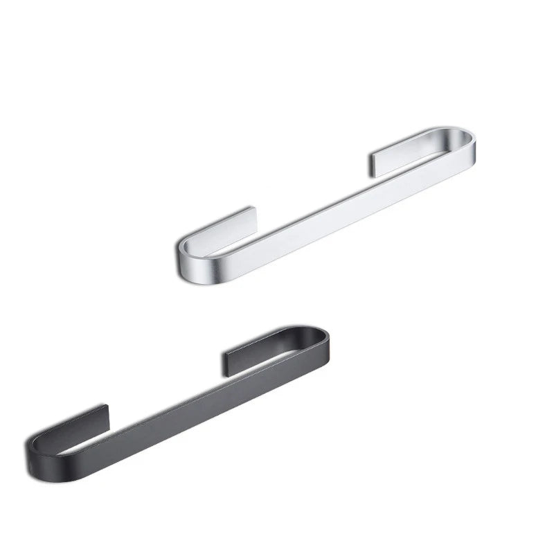 porte serviettes mural moderne argenté noir adhésif alliage aluminium finition inoxydable serviette grise minimaliste