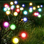guirlande lumineuse solaire multicolore moderne boules sphériques extérieure jardin piquet base solaire led ondulante