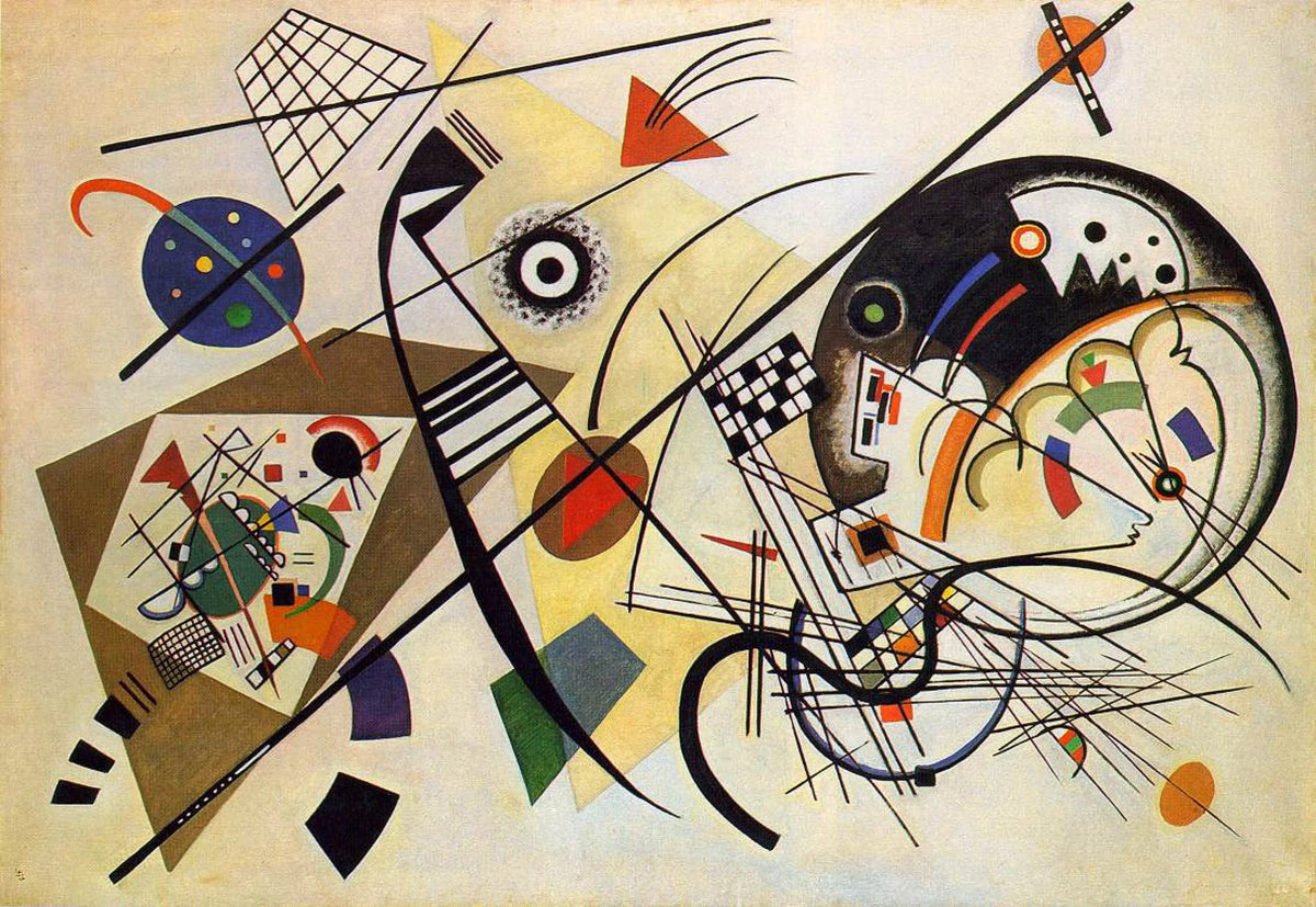 toile d'art abstrait impressionniste composition géométrique forme organique couleur variée sans cadre emballage soigné