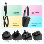 chargeur électrique 5v led noir prise murale universal adapter 6a 30w