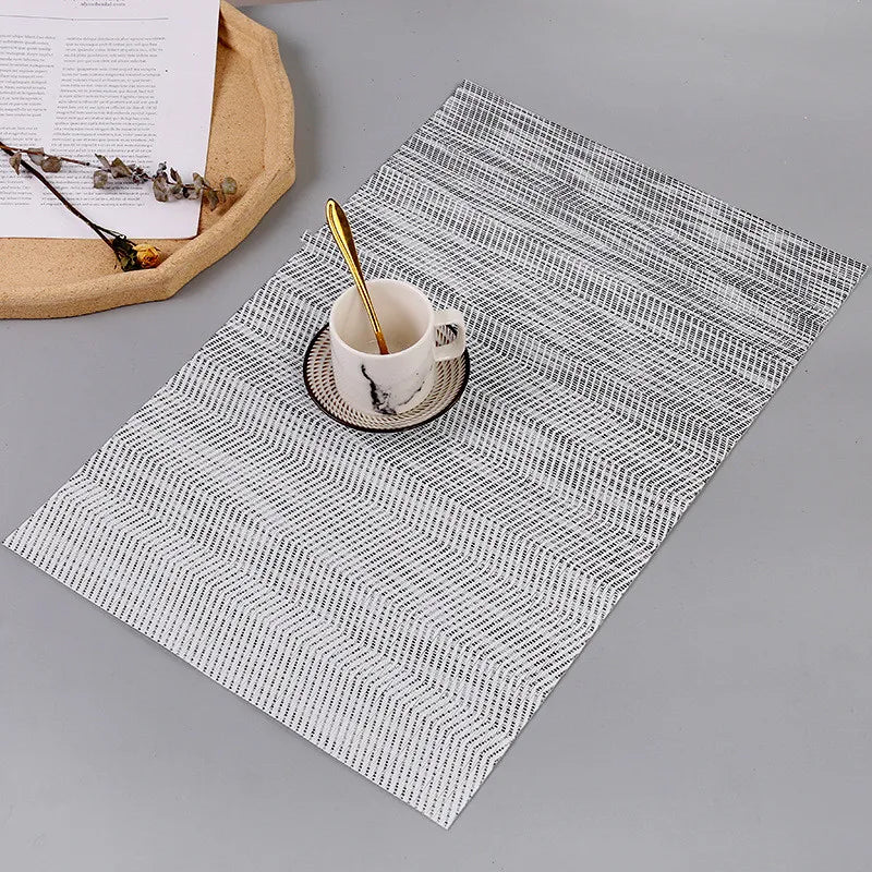 tapis table rectangle moderne motif zigzag couleurs jaune rouge gris bleu blanc semi transparent