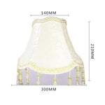 abat jour tissu floral broderie franges beige luxe décoration lampe table murale moderne