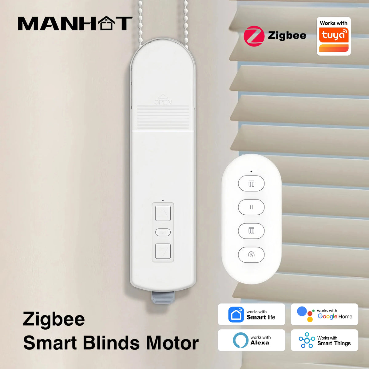 rideau électrique blanc moteur solaire moderne alexa google tuya smart