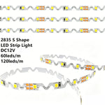 ruban led shaped 60leds 120leds 5m blanc blanc chaud adhésif moderne 2800k 6500k 12v