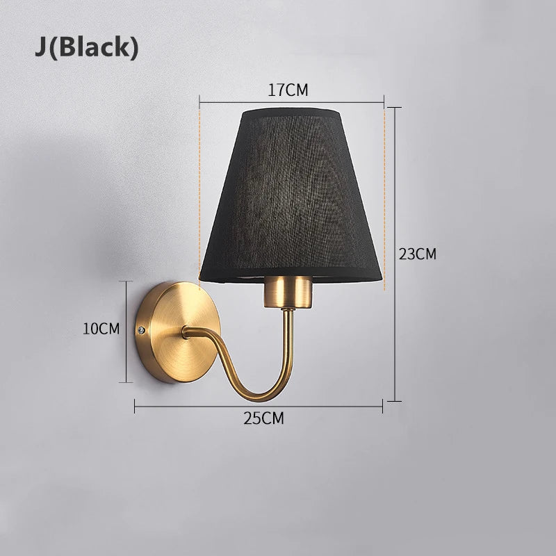 lampe murale moderne abat jour tissu noir blanc éclairage chambre salon entrée minimaliste