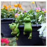 figurine grenouille verte résine décorative cartoon adhésif intérieur extérieur ornement jardin moderne