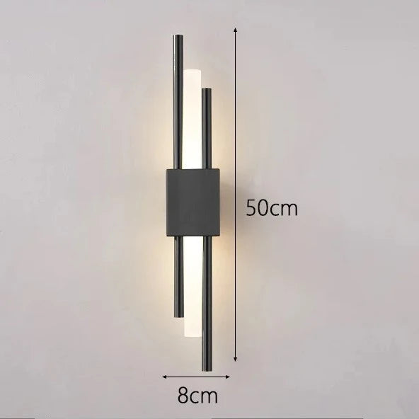 appliques murales modernes or noir rectangulaires led deux sources lumineuses minimaliste chambre salon