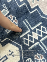 tapis moderne gris noir bleu marine antidérapant polyester lavable salon entrée chambre