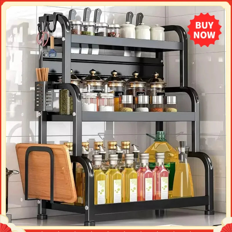 étagère cuisine acier inoxydable noir moderne 40cm 35cm haute capacité rangement cuillères couteaux planche