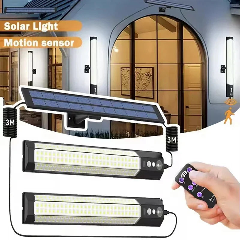 lampe solaire led détecteur mouvement têtes rechargeable solar ip44 moderne fonctionnelle
