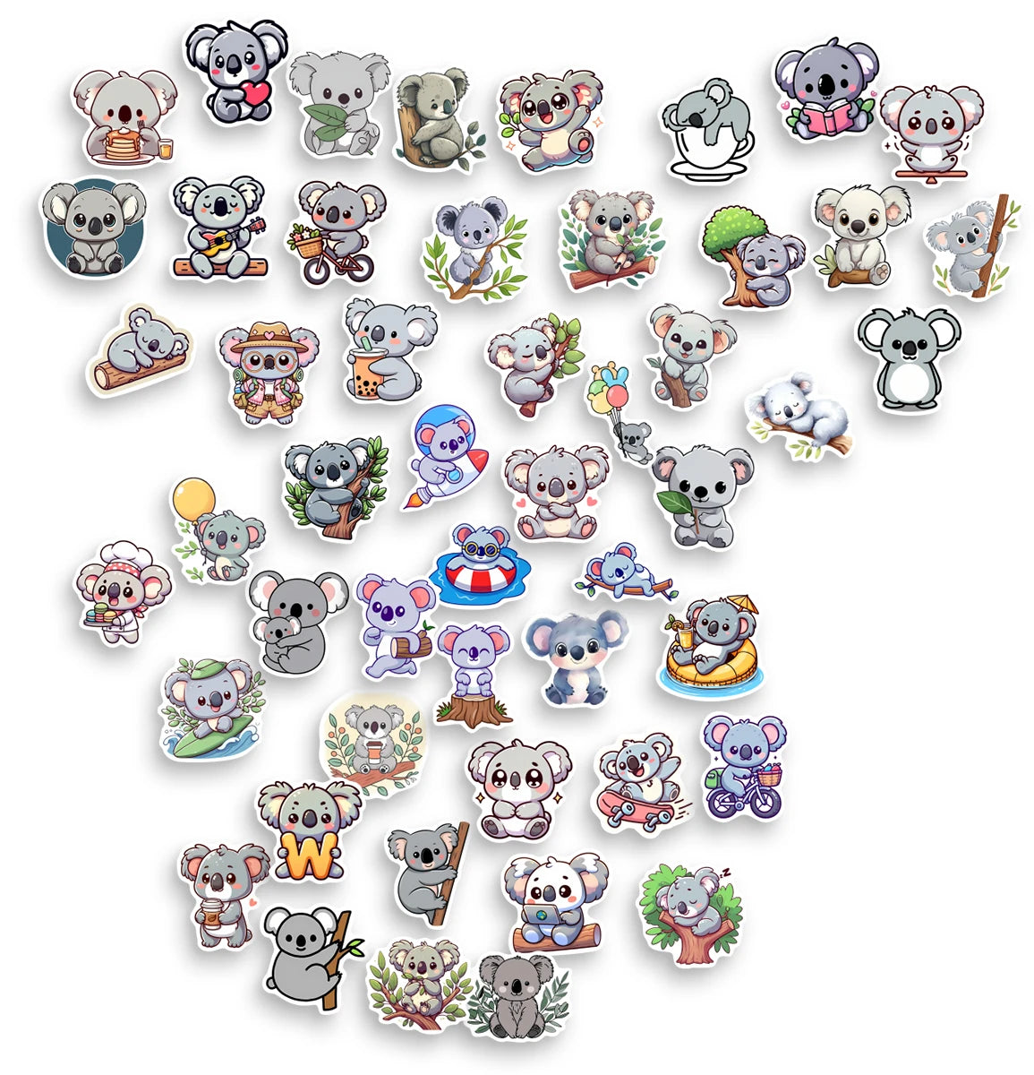 sticker koala dessin animé waterproof adhésif multicolor scolaire deco diy 10pcs 25pcs 50pcs
