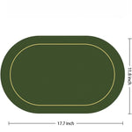 tapis table ovale moderne vert foncé assiettes blancs couverts bols alimentos