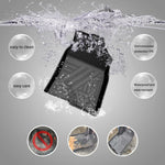 tapis sol voiture noir rayures diagonales moderne clips anti poussière waterproof