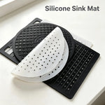 tapis lavabo silicone perforé moderne noir blanc pratique évier drainage rapide antidérapant