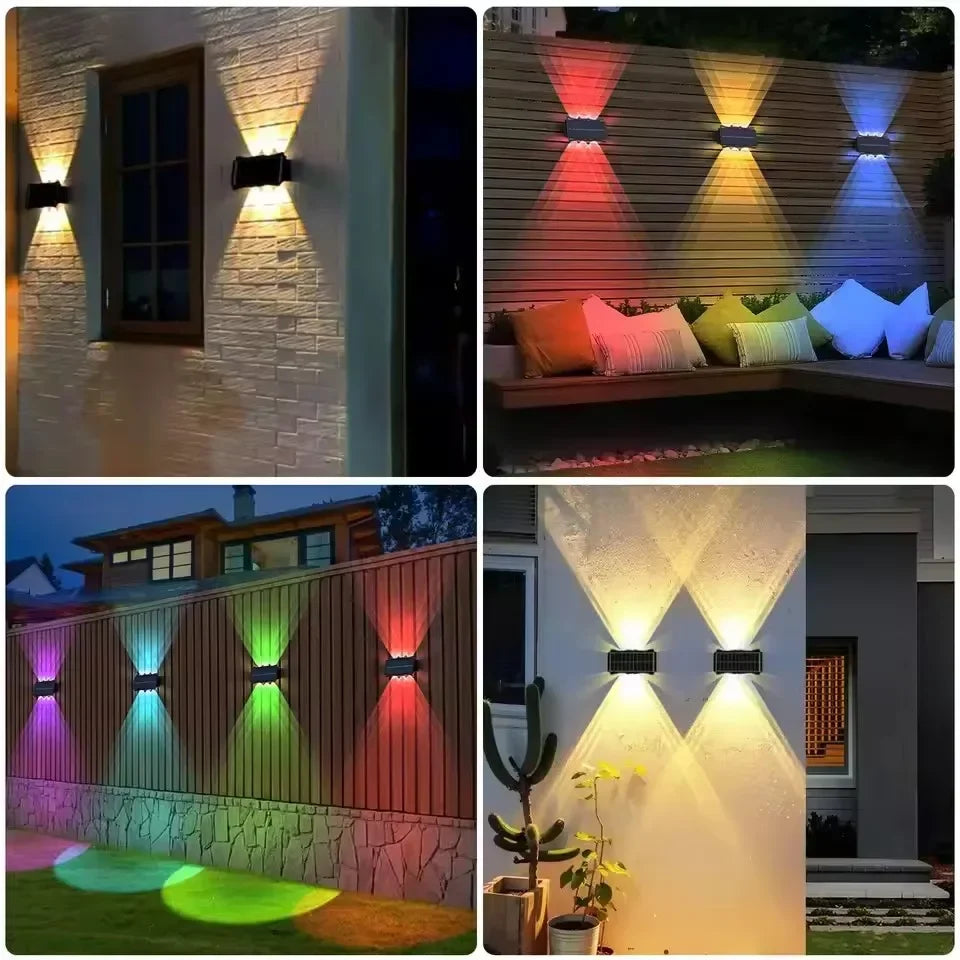lampes murales solaires extérieures modernes couleurs chaudes ip65 led autoinstallation festiveextérieur