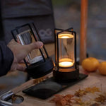 lampe led portable lanterne or noir transparent verre moderne vintage