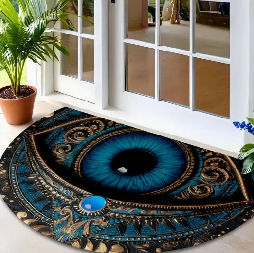 tapis moderne bleu oeil antidérapant résistant extérieur 40x60cm 50x80cm 60x90cm