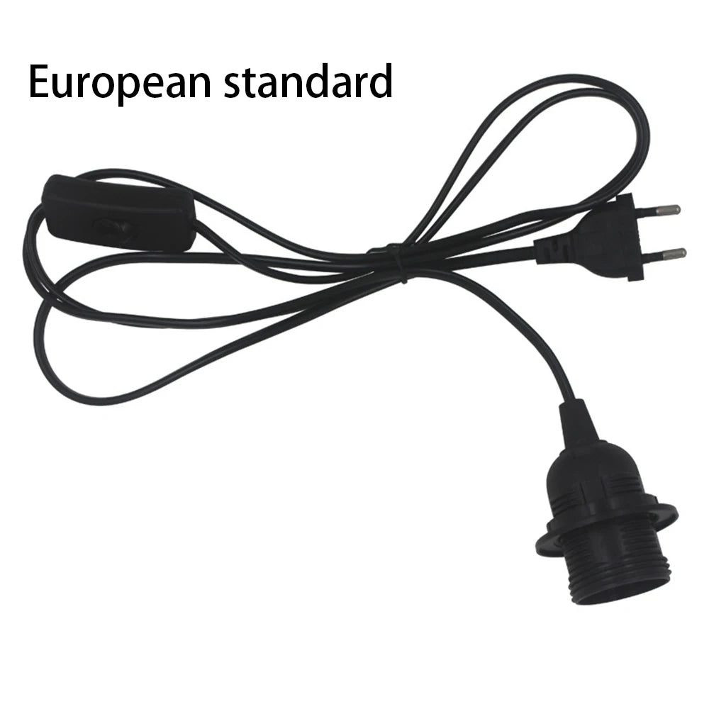 support lampe interrupteur 303 e27 câble 1.8m moderne vis blanc noir