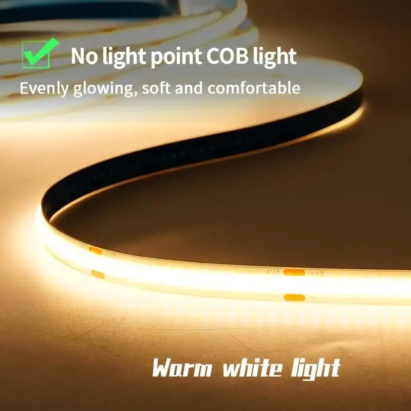 ruban led blanc bleu noir adhésif tactile usb 5v 3000k minimaliste chambre
