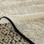 rideau tulle brodé beige semi transparent classique maison européen américain