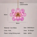 Suspension lumineuse boules vertes moderne ampoules led blanc doré floral