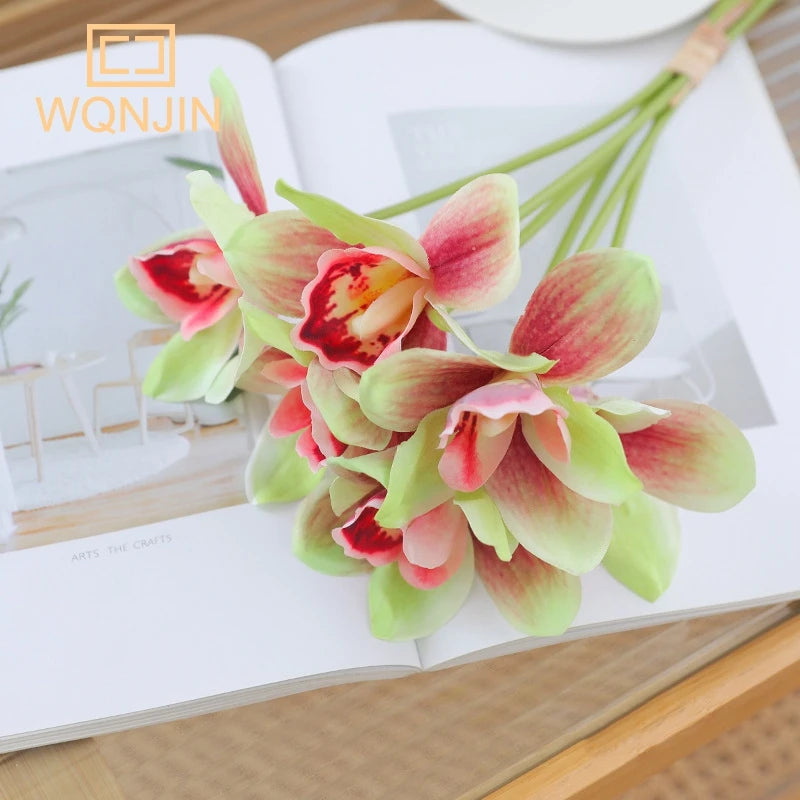 bouquet fleurs artificielles orchidées rose blanc moderne décoration intérieure mariage anniversaire chambre