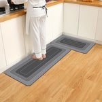 tapis sol imperméable antidérapant polyester gris rayures horizontales moderne intérieur cuisine plage pique nique