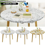 nappe table ronde imperméable pvc élastique bord marbre moderne blanc gris noir