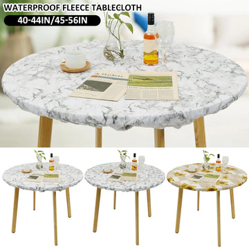 nappe table ronde imperméable pvc élastique bord marbre moderne blanc gris noir