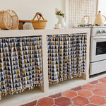 rideau géométrique rouge boho chic triangles polyester opaques cuisine facile