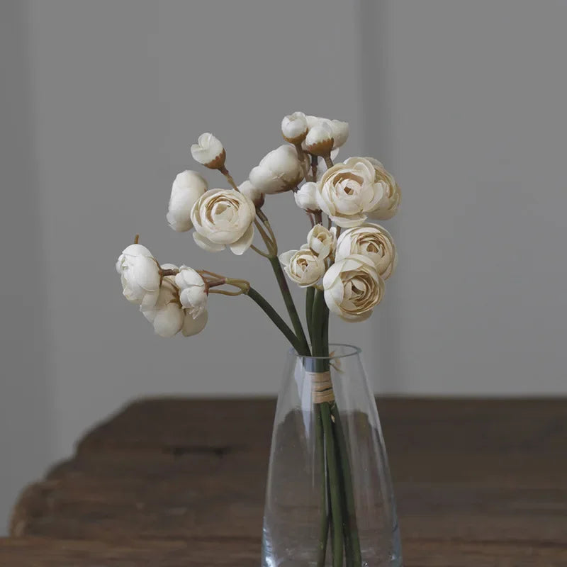 bouquet fleurs artificielles mariage couleur rose blanc orange vase goutte minimaliste decorationintérieur