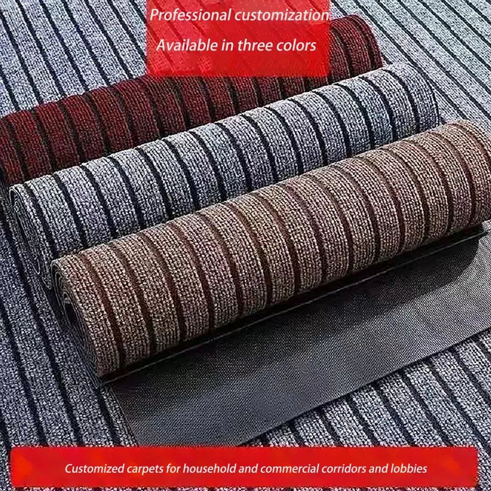 tapis sol imperméable antidérapant résistant bactéries extérieur moderne rayures horizontales gris rouge