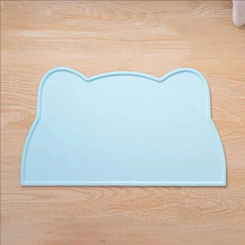 tapis nourriture animaux silicone orange jaune bleu moderne sans motif anti débordement imperméable