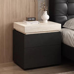 table chevet moderne bois deux tiroirs rangement chambre coucher