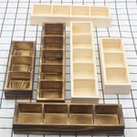 boîtes compartiments bois naturel minimaliste compartiments divisés grain bois rangement rustique tri articles divers