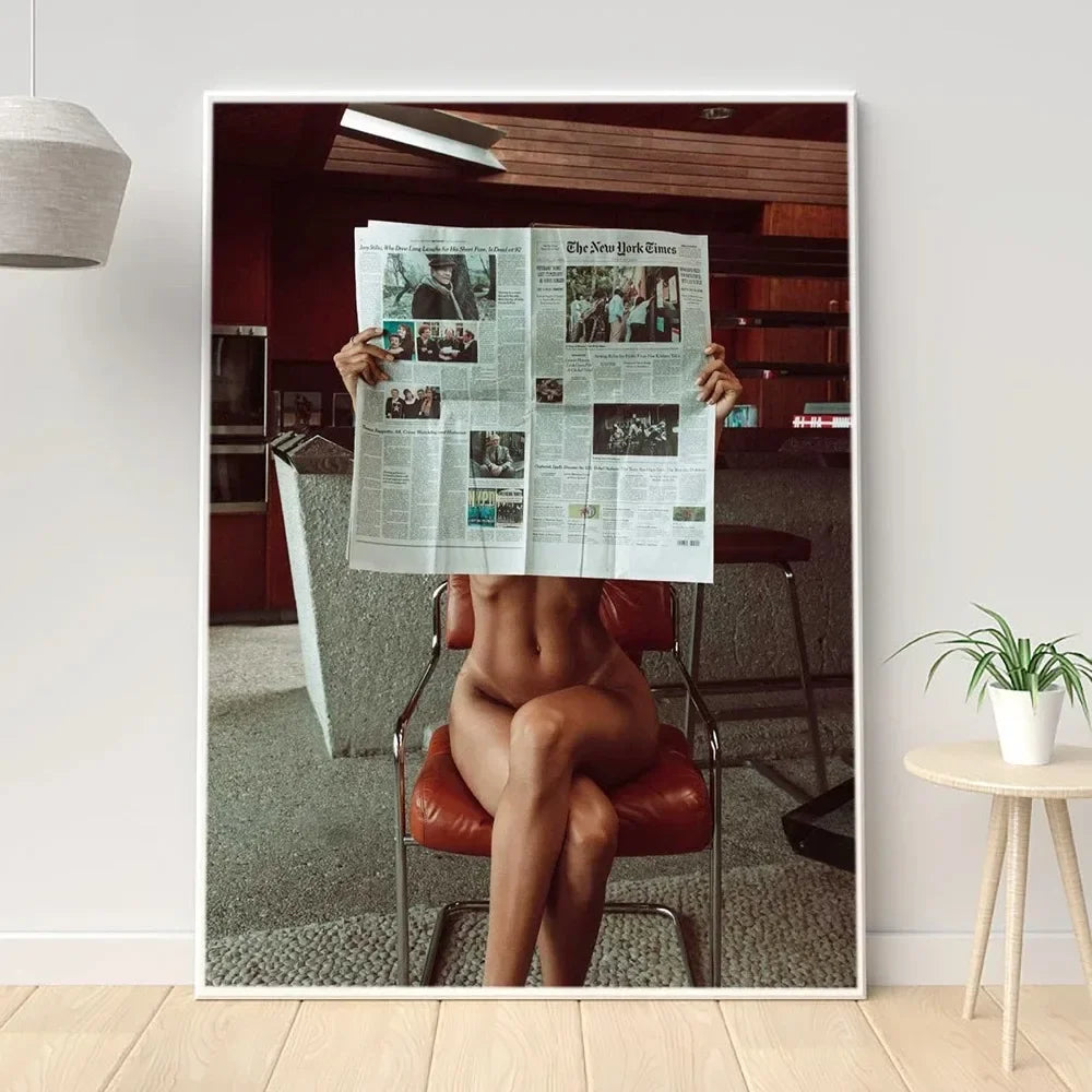 cadres photo moderne papier journal blanc clips inclusion toile haute definition decoration maison salon