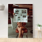 cadres photo moderne papier journal blanc clips inclusion toile haute definition decoration maison salon