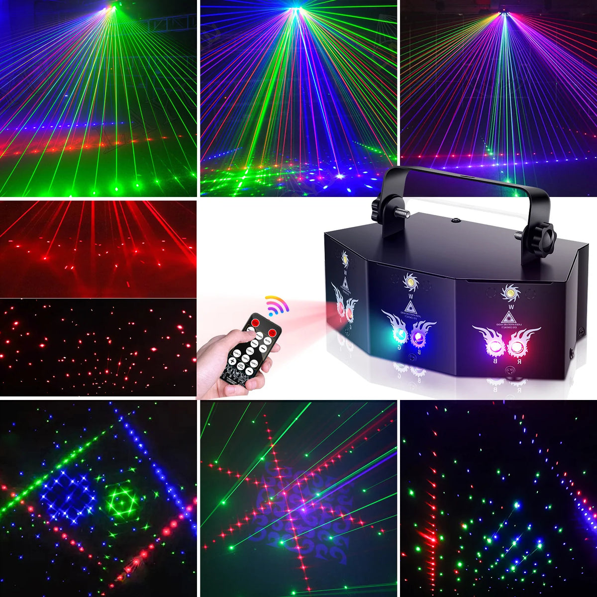 projecteur laser multicolore effet lumière scène dj disco mariage festivitésRGBO